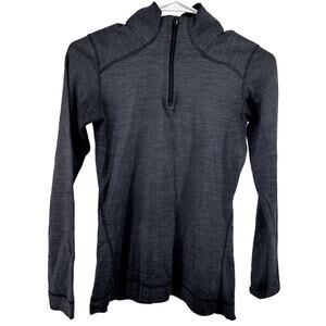 Smartwool Merino 250 Base Layer 1/4 Zip UPF 50+ Long Sleeve Turtleneck Gray XS